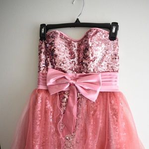 Pink two piece event dress